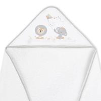 Interbaby Capa de Baño Algodón Rizo 100 X 100 Cachirulo Gris y Babero a Juego - details 1