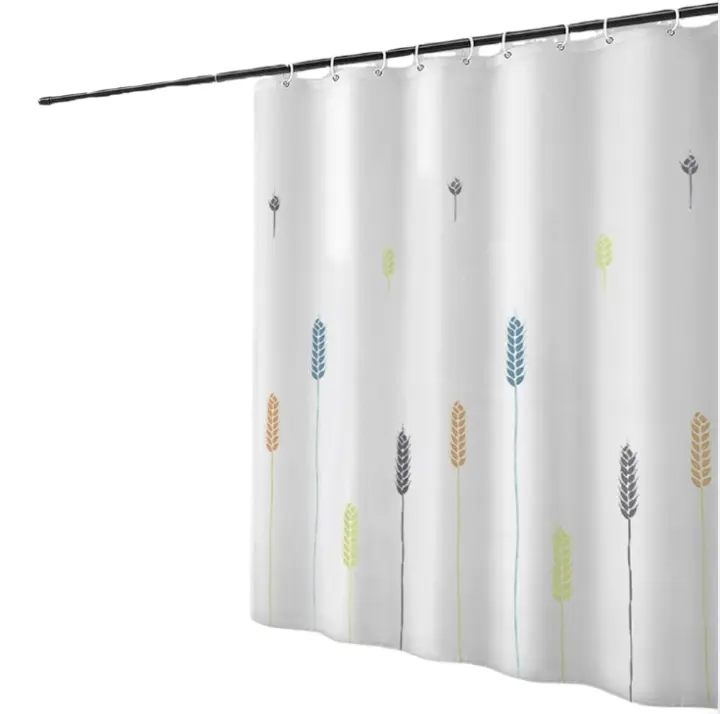 Poliéster Impermeable Cortina Bañera con 12 Ganchos para Ducha y Baño 180x200CM - 1