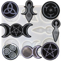 Molde De Silicona Para Pendentivo Totem De Diosa DIY Estrellas Sol Luna Cristal Epoxy Resina Duradero 11.5cm Por Silike Lufei - details 7