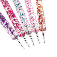 Set De 5 Pinceles De Uñas Con Doble Cabeza De Láminas Acrílicas Para Arte De Uñas DIY Herramienta De Manicura Cómoda Para Rhinestones Picker - details 5