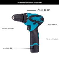 Taladro Atornillador Eléctrico 12V Doble Función - Máximo Par 65Nm, Batería Li-ion Recargable, Ligero y Portátil - details 6