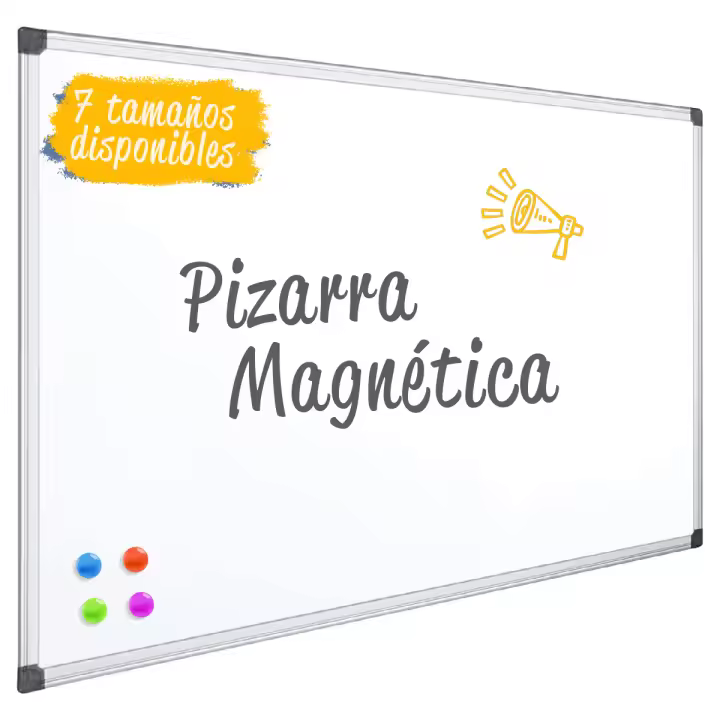 OFITURIA® Pizarra Blanca Magnética Lacada Con Marco De Aluminio Resistente Fácil De Borrar En Seco, Medida 100x70 cm - 1