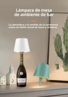 Lámpara De Mesa Inalámbrica LED Para Botella De Vino 3 Colores Regulables a Medida Recargable Por USB Luz De Ambiente Táctil Impermeable Para Comedor - details 0