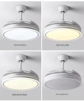 Cecodadi - Ventilador de Techo LED con 4 Aspas 3500-4000-6500K Temporizador, 6 Velocidades, Aspas retráctiles | Tarifa (Blanco) - details 3