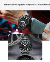 Reloj De Pulsera De Acero Inoxidable CRRJU Para Hombres Dial Luminoso Y Cronógrafo Estilo Casual Y Moda Reloj Masculino - details 1