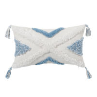 Funda De Cojín Rectangular Azul Con Patrón Geométrico Y Lazos Para Decoración Del Sofá Y La Habitación 100% Poliéster Lavable - details 14