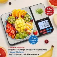 Báscula De Cocina Digital Grande Con Dos Plataformas 1 Pieza Dos Precisiónd 0.01 G/0.001 Oz Y 0.1 G/0.01 Oz Capacidad Máxima 5 Kg/11 Lb - details 3
