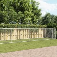 vidaXL Jaula de Perros con Puerta Perrera Caseta Corral Acero Galvanizado Gris Dimensiones 2 x 2 x 1.5 m,  4 x 2 x 1.5 m,  6 x 2 x 1.5 m y mas - details 0