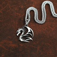 Collar Colgante De Dragón Flamejante Clásico En Acero Inoxidable 316L Para Moteros Joyería Moda Unisex Regalos - details 3