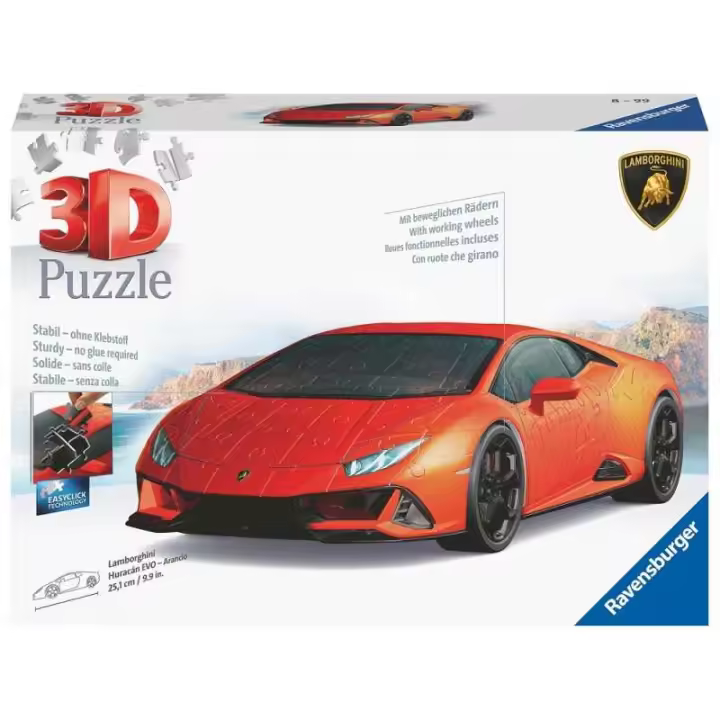 Puzzle 3D Lamborghini Huracán Evo Naranja Ravensburger - 1
