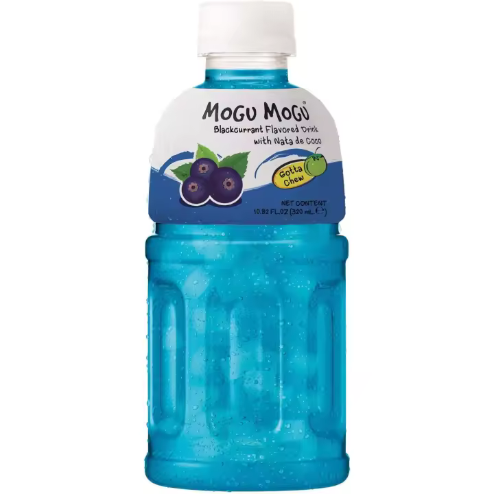 Mogu Mogu Grosella Negra - 12 Bebidas de 320 ml  Con Topping De Gelatina Para Masticar Sin Parar - 1