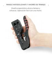 AMPCOM Herramienta De Crimpado RJ45 CAT7 Para Conectores Pass through RJ11 RJ45 CAT6 CAT5E Con Cortador De Alambre Y Plugs Modulares - details 6