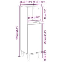 Armario de baño vidaXL Negro Roble 30x30x100 cm Madera elaborada - details 7