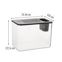 Acuario Transparente Con Tapa Y Resistentes a Caídas Para Peces Y Tortugas Material PET+ABS Decoración De Hydroponia Para El Hogar - details 2