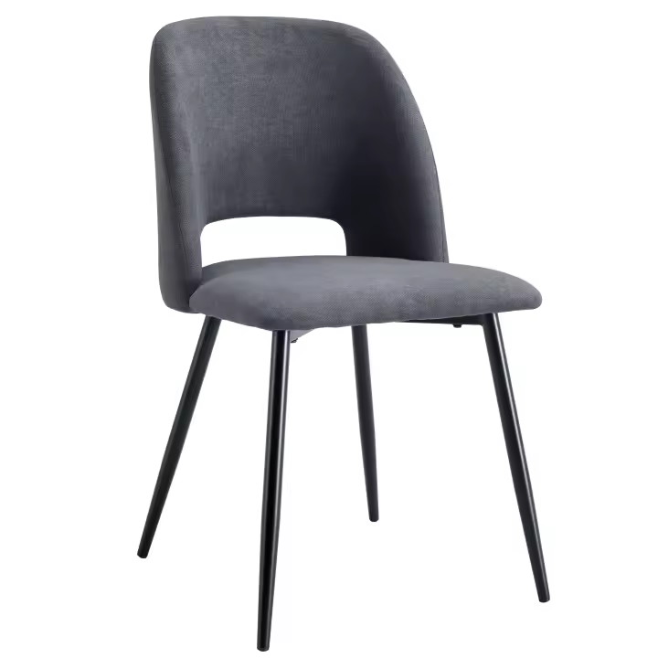 Pack de 4 Sillas de Comedor Mos Tapizadas Respaldo Redondeado en Color Gris 58x86x50 cm - 1