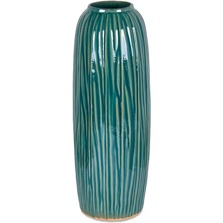 Jarron 45cm verde lineas ceramica cerdeña  Material: Ceramica Medidas (Ancho*Alto*Fondo): 16.7*45*16.7Presume de casa - 1
