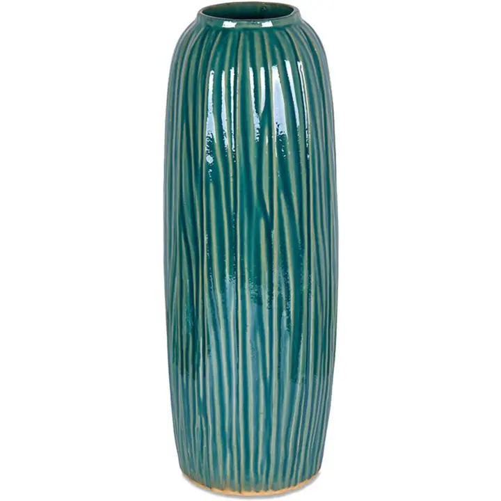 Jarron 45cm verde lineas ceramica cerdeña  Material: Ceramica Medidas (Ancho*Alto*Fondo): 16.7*45*16.7Presume de casa - 1