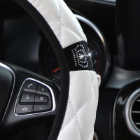 Funda De Volante De Coche Brillante En Forma De Corona De Diamante De 1 Pie De Cuero Sintético Adecuada Para 14.5-15 Pulgadas Sin Anillo Interno - details 7