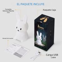 Lámpara Nocturna LED De Silicona Conejo Sensor De Toque Luz Animal Para Decoración De Habitación Regalo Para Niños Bebés Y Niñaslampara De Mesa Decorativa Para El Hogar - details 18