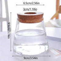 Vaso De Flores Redondo Creativo Con Tapa De Madera Contenedor De Agua Transparente Para Hidroponía Micro Paisaje Ecológico Botella De Vidrio - details 4
