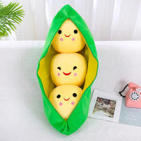 Almohada Creativa Bonita De Frijoles Verdes Y Amarillos Muñeco De Peluche Divertido Para Niños Relleno De Algodón PP Edad Recomendada 6-12 Años - details 1