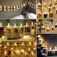 Luz De Cadena De Fotos LED Con Clip Para Colgar Imagenes O Tarjetas Decoración De Pared Para Dormitorio Pilas AA Incluidas 1m/3m/6m - details 0