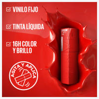 Maybelline New York | Pintalabios efecto vinilo de larga duración Superstay Vinyl Ink. 16H de color y brillo. Vinilo fijo. Tinta líquida que no transfiere ni mancha. - details 1