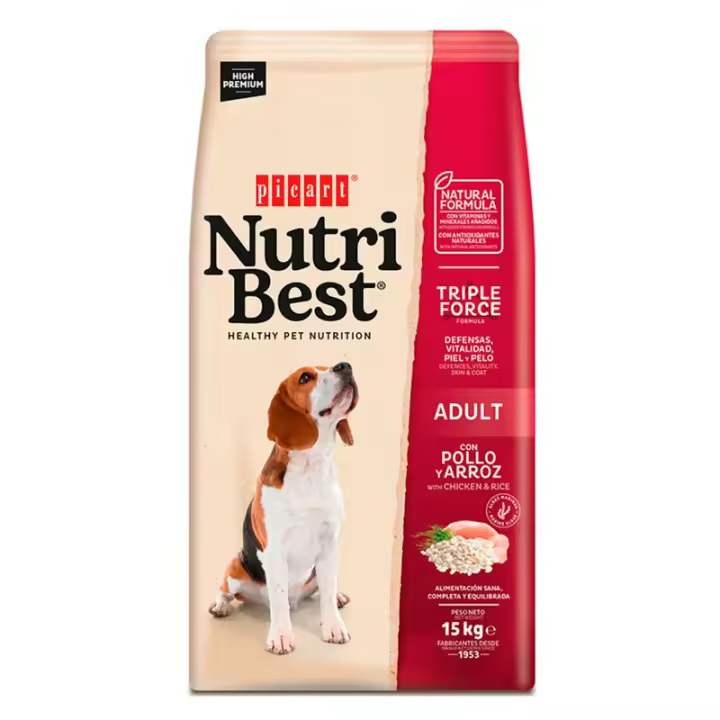 Picart NutriBest Adult Pollo y Arroz 15 Kg - 1
