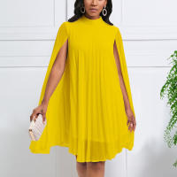 Vestido De Cintura Larga De Mujer Elegante 2024 Nuevo Cuello Redondo Manga Batwing Suave Poliéster Vestido De Fiestas Cumpleaños Y Cena - details 35