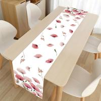 Corredor De Mesa Marrón Con Flores Decoración Rosa Para Comedor Hogar Banquete Bodas Fiestas Suministros Tela De Poliéster/Celulosa - details 5