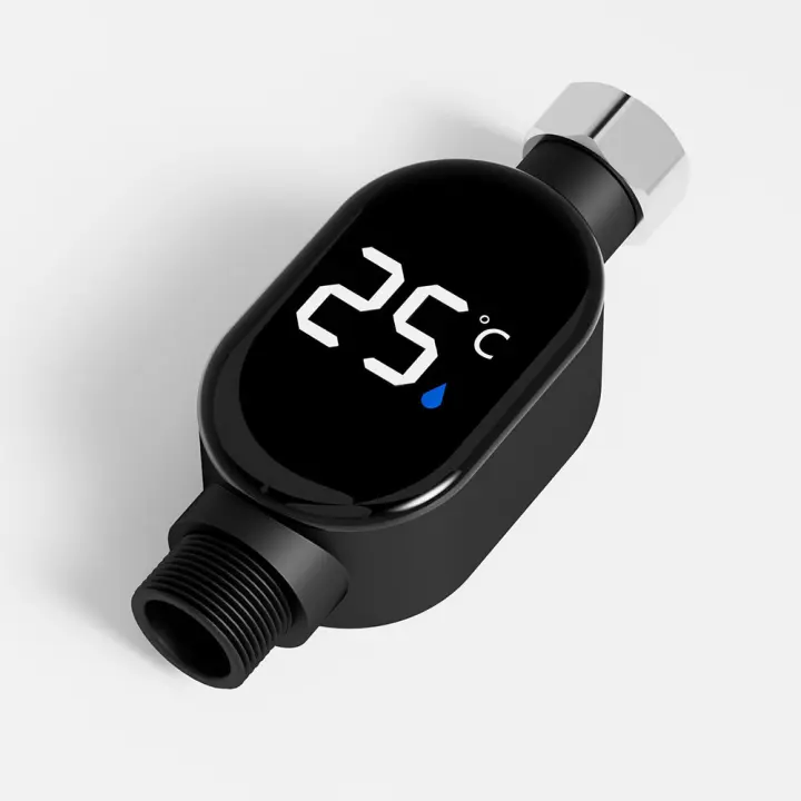 Termómetro De Ducha Inteligente Negro LED Mostrador 0℃~99℃ Medición Precisa De Temperatura Para El Hogar Baño Impermeable Incluye Accesorios - 1