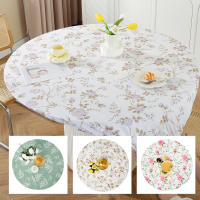 Mantel Redondo De Vinilo Con Cierre Elástico Para Bodas Cumpleaños Y Fiestas Navideñas Decoración De Comedor Duradero - details 0