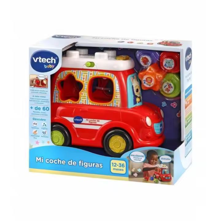 Vtech Coche de Figuras Interactivo - Aprendizaje de Formas y Colores - Más de 60 Canciones - 1