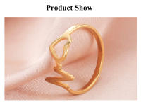 Anillo De Acero Inoxidable Cazador Para Mujer Con Diseño De Corazón Vacío Moda Para Navidad Cumpleaños Amigos Regalos Anillo De Dedo Para Enfermera Médico - details 3