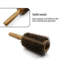Cepillo De Pelo Redondo Profesional Con Cerda De Jabalí Para Mujeres Y Hombres Cepillo De Peluquería Para Estilizar El Cabello Material De Madera - details 2