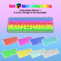 Teclado De Juego HXSJ 60% Con Cable Transparente RGB Backlit Ultra-Compacto Impermeable 61 Teclas Para PC/Mac - details 9