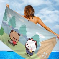 Toalla De Playa Absorbente Y Secado Rápido De Microfibra Panda Cartoon Bubududu Suave Para Yoga Natación Senderismo Toalla De Baño Rectangular Tamaño 76x182 Cm - details 4