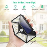 Iluminación Solar Exterior 100LEDs Luz De Pared Para Jardín Y Patio Iluminación Guida Del Hogar Super Brillante Instalación Auto-Contenida - details 5