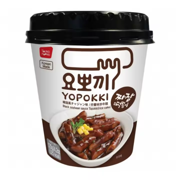 Young Poong  Yopokki  Pastel de Arroz Con Salsa Jjajang  Topokki en salsa oscura 120g - 1
