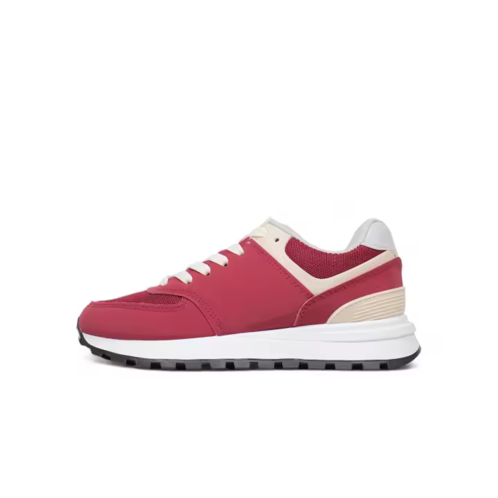 Zapatillas Sneakers mujer en color Negro Rojo y Gris con detalle de efecto Ante - Suela antideslizante - Moda Otoño invierno 2024 - lhd-110 - 1