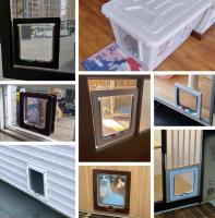 Diseño simple inteligente 4 Sises para Perros Pequeños, Gatos Material ABS 4 maneras de entrada y salida de la Puerta del Gato Puerta DE LA Aleta Puertpara Perros Suministros para mascotas - details 3