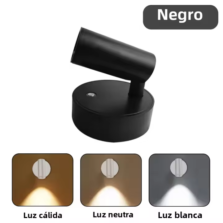 2Pcs Luz De Pared LED Recargable Por USB Magnética Sin Cable Para Dormitorio Lámpara De Lectura Sin Perforar Moderna Y Ergonómica Para Habitación Estudio Baño - 1
