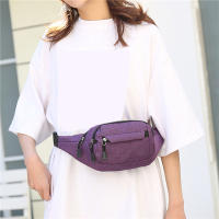 Bolsa De Cintura Impermeable Para Hombres Y Mujeres Bolsa De Deporte Al Aire Libre De Lona Con Cierre De Cremallera Color Sólido Bolsa Bandolera Unisex - details 13