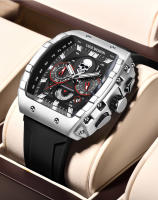 Reloj De Pulsera Militar LIGE Para Hombres Con Dial Grande Y Esqueleto De Cráneo Cronógrafo De Silicona Resistente Al Agua Y Luminoso - details 10