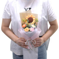 Regalo De Cumpleaños Para Mujer: Bouquet De Flores De Algodón Cashmere Con Girasoles Margaritas Rosas Para Aniversario Boda Fiesta De Enlace Regalo Para Madre - details 8