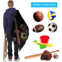 Bolsa De Red Extra Grande Para Baloncesto Con Cordón Y Bolsillo Cerrado Ideal Para Fútbol Voleibol Y Baloncesto Almacenamiento Deportivo - details 1