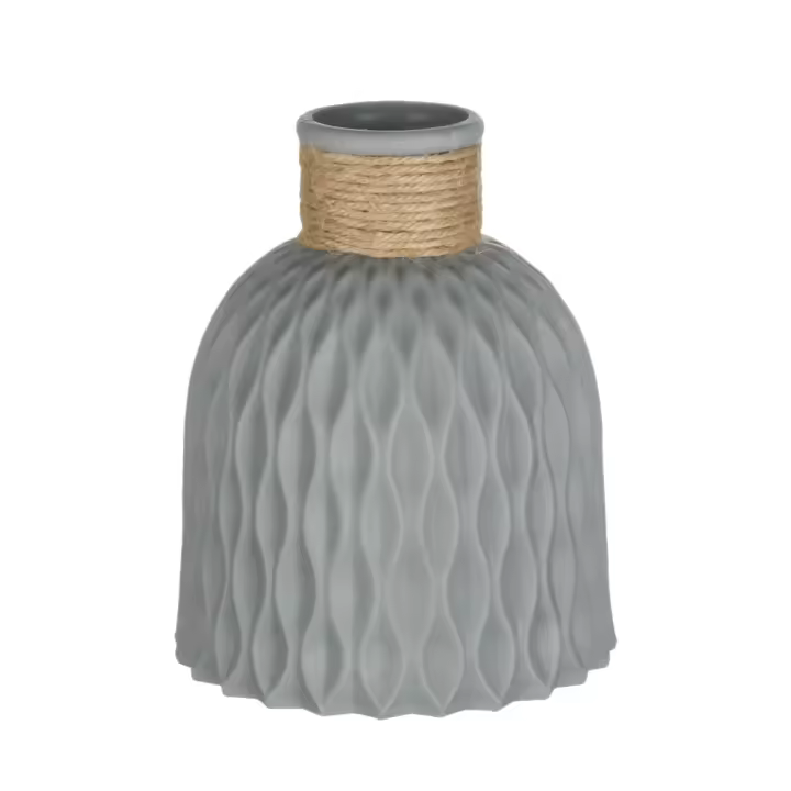 Vaso De Flores Antiglase Moderno Y Simplicidad En Rattan-like De Plástico Para Decoración Del Hogar En Colores Blanco Negro Rosa Gris - 1