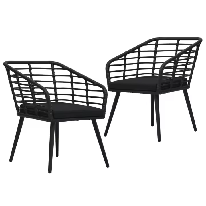 vidaXL Sillas de jardín 2 uds con cojines ratán sintético - 1