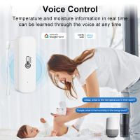 Sensor De Temperatura Y Humedad WiFi Tuya Blanco Para Casa Inteligente Batería Poderada Monitoreo Por APP Alexa Google - details 3