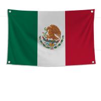 Bandera De México 1pc Bandera Del País Mexicanos Poliéster Para Exterior Decoración De Habitaciones Estética Con Cuatro Agujeros - details 10